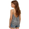 thumbnail image 1 of Ketyyh-chn99 Summer Toddler Girl Clothes Girls Fashion Girls Flowy Spaghetti Strap Summer Sleeveless Backless Back Tie Shirts Tunic Tee Blouses Size for 12-13 Years,Grey, 1 of 4