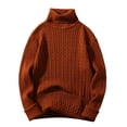 thumbnail image 1 of Ketyyh-chn99 Sweaters for Big Men 2023 Long Sleeve Knit Pullover Warm Tops Casual Winter Coffee,L, 1 of 4