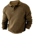 thumbnail image 1 of Ketyyh-chn99 Sweaters for Young Men 2024 Loose Pocket Long Sleeve Knit Pullover Sweater Khaki,M, 1 of 3