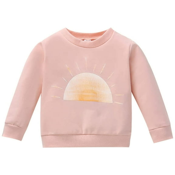 Ketyyh-chn99 Sweatshirt for Girlss Zip-up Hoodie Long Sleeve Sweatshirt Girls Sweater Long Sleeve Kids 2025 Trendy Oversize Crew-Neck Cute Clothes Tops Size for 0-6 Months,Pink