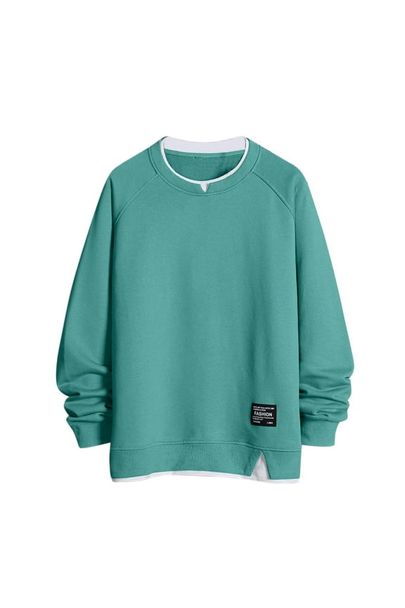 Sweatshirt for Men Plus Crew Neck Long Sleeve Pullover Sweatshirts Green,4XL