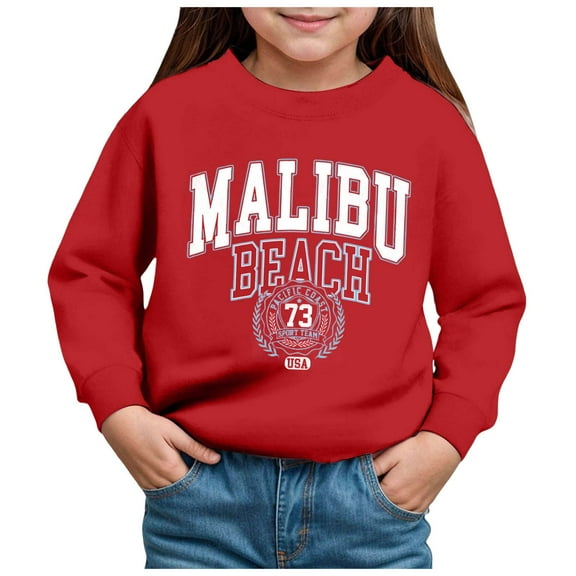 Ketyyh-chn99 Sweatshirts for Girls Sweatshirts for Teen Girls Trendy Girls Sweatshirt Back to School Outfit Third Grade Oversized Pullover First Day of School Graphic Tee Tops Size for 6Y,Red