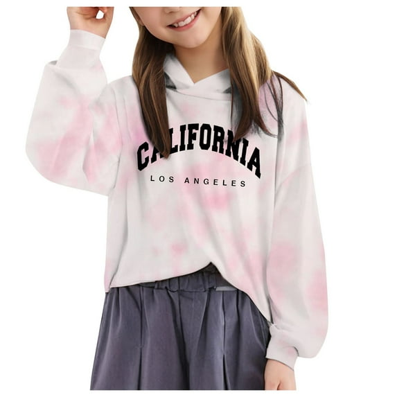 Ketyyh-chn99 Sweatshirts for Teen Girls Girls Casual Hoodies Long Sleeve Cute Lightweight Pullover Tops with pocket Loose Solid Sweatshirt Light Blue,6-7 Years