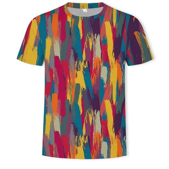 Ketyyh-chn99 T Shirts for Men Relaxed Fit Fashion Floral Blouses V Neck Shirts Blouse Tunic Red,XL