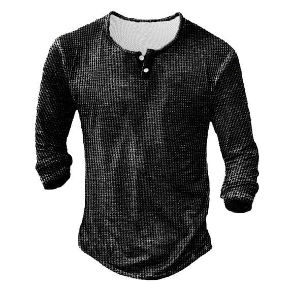 Ketyyh-chn99 T Shirts for Men Tunic Blouse for Men 2023 Long Sleeve Tops Black,L
