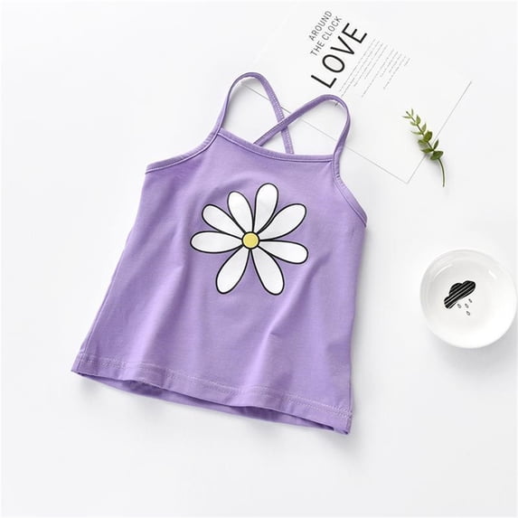 Ketyyh-chn99 Tank Tops For Girls Undershirts Cami T Shirts Baby Toddler Girls Everyday Tank Tops Sleeveless Kids Vest Purple,12-18 Months