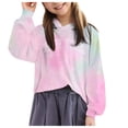 thumbnail image 1 of Ketyyh-chn99 Teen Girl Clothes Girls Casual Hoodies Long Sleeve Cute Lightweight Pullover Tops with pocket Loose Solid Sweatshirt Dark Purple,6-7 Years, 1 of 4
