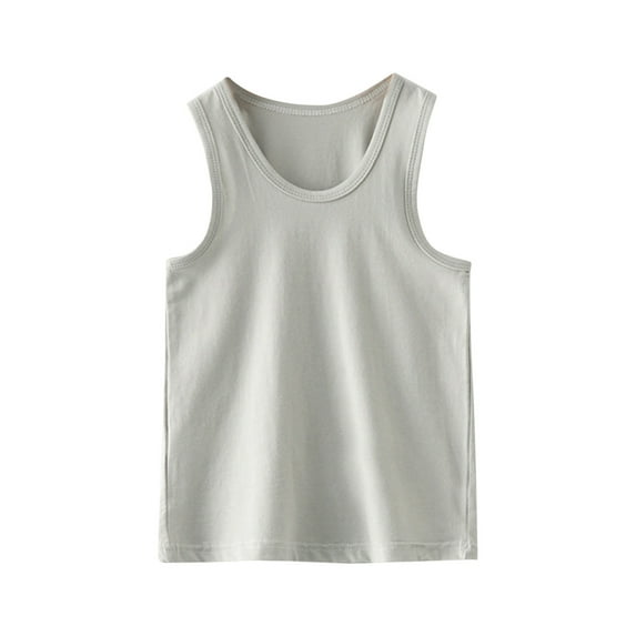 Ketyyh-chn99 Teen Girl Tops Baby Girl Summer Clothes Baby Boy Baby Girl Rib Knit Sleeveless Tank Tops Shirt Grey,18-24 Months