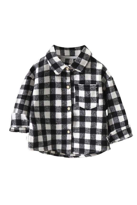 Toddler Baby Boys and Girls Plaid Shirts Jacket Boys' Long Sleeve Dress Shirts Classic Collared Button-Down Tshirt Solid Cotton Top Size for 2-3 Years,Grey