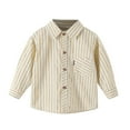 thumbnail image 1 of Ketyyh-chn99 Toddler Baby Boys and Girls Plaid Shirts Jacket Boys Short Sleeve Dress Shirts Kids Summer School Uniform Button Down Shirt Size for 17-18 Years,Beige, 1 of 2