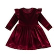 thumbnail image 1 of Ketyyh-chn99 Toddler Baby Girls Velvet Tutu Floral Dress Long Sleeve Princess Christmas Birthday Party Wedding Dresses Fall Winter Clothes ,3- 4 Years, 1 of 5
