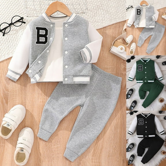 Ketyyh-chn99 Toddler Boy Fall Outfits 6M 9M 12M 18M 2Y Boys' Fashion Long Sleeve Plaid Button Down Shirts Hoodie Sweatshirt Tops Pants Sets Fall Winter Outfits Size for 12-18 Months,Black