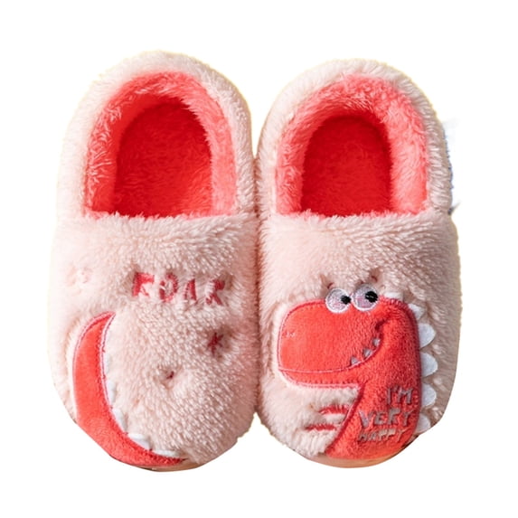 Ketyyh-chn99 Toddler Boy Slippers Winter Warm Shoes Toddler Slippers Non-Slip Lightweight Comfortable Kids Indoor Grip House Home Shoes for Boys Girl Size for 14,Pink
