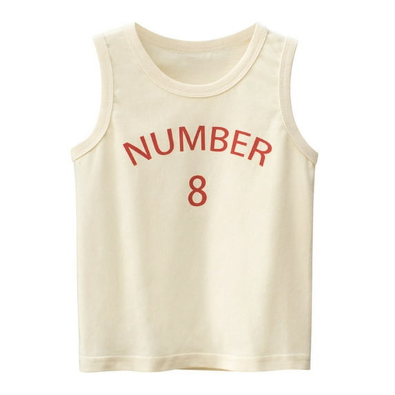 Ketyyh-chn99 Toddler Boy Tee Tank Top Shirts Summer Sleeveless Clothes Casual Crewneck Top Tshirts Beige,140