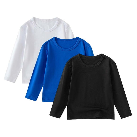 Ketyyh-chn99 Toddler Boys Long Sleeve Shirts Boy's Thermal Top Waffle Knit Crewneck Pullover Long Sleeve Shirts for Boys Size for 2-3 Years,Dark Blue