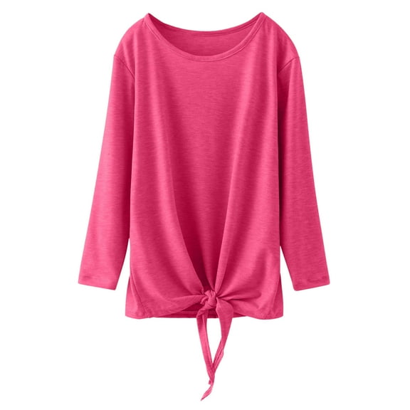Ketyyh-chn99 Toddler Girl Long Sleeve Shirt Girls Casual Tops Long Sleeve Toddler Girl Long Sleeve Lettuce Neck Printed T-Shirt Size for 6-7 Years,Hot Pink