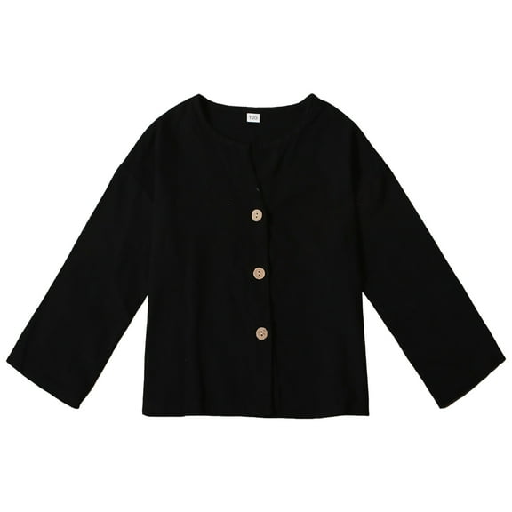 Ketyyh-chn99 Toddler Girl Long Sleeve Shirts Baby Girl Long Sleeve Blouses Toddler Girl Long Sleeve Lettuce Neck Printed T-Shirt Size for 5-6 Years,Black