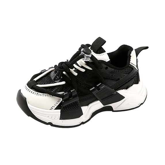 Ketyyh-chn99 Toddler Girl Shoes Sneakers for Boys Girls Fashion Autumn Children Girls Sports Shoes Flat Thick Bottom Lightweight Non Slip Kid Running Shoes Black,3.5