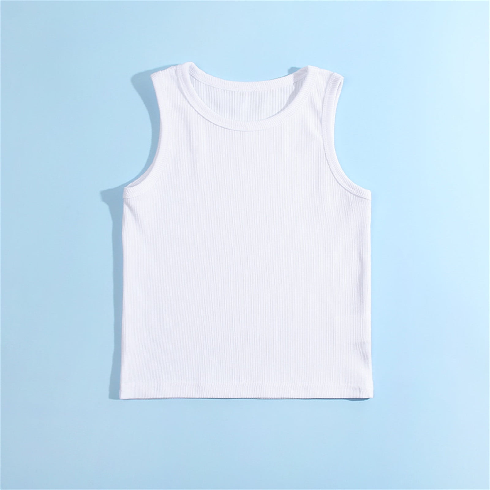 Ketyyh chn99 Toddler Girl Tank Tops Undershirts Cami T Shirts Baby Girls and Toddler Sleeveless Tie Shoulder Tank Top Vest White 3 4 Years