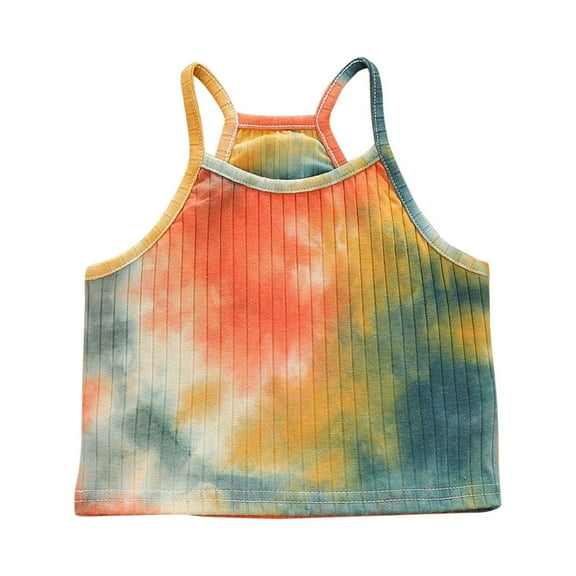 Ketyyh-chn99 Toddler Girl Tank Tops Vest Top Toddler Kids Girls Dance Tank Top Racerback Crop Tank Top Tie Dye Sleeveless Sports Dance Top For Size for 6-7 Years,Orange