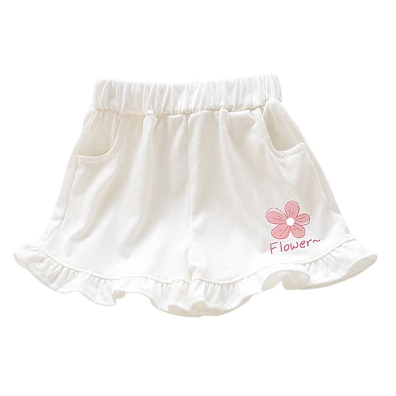 Ketyyh-chn99 Toddler Girls Athletic Shorts Baby Girls Bermuda Shorts Summer Sport Shorts Loose Casual Solid Drawstring Waist Kids Short Pants with Pockets Size for 3-4 Years,White