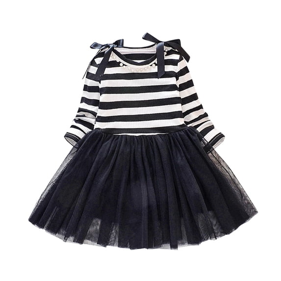 Ketyyh-chn99 Toddler Girls Autumn Dress 2023 Toddler Girls Knit Autumn Long Sleeve Princess Dress Black,5XL