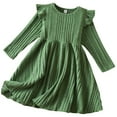 thumbnail image 1 of Ketyyh-chn99 Toddler Girls Autumn Dress 2024 Autumn Dress Girls Casual Long Sleeve Dress Green,100, 1 of 4