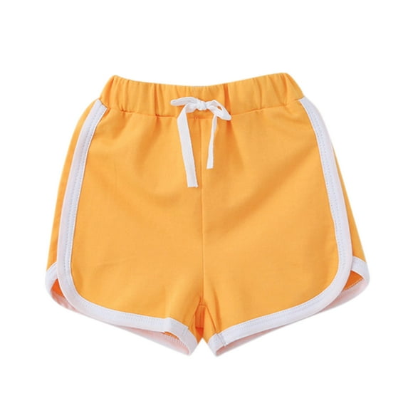 Ketyyh-chn99 Toddler Girls Shorts Soft Baby Boys Girls Athletic Shorts Cotton Soild Color with Drawstring for 5-6 Years,A