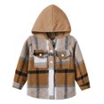 thumbnail image 1 of Ketyyh-chn99 Toddler Jackets for Girls Toddler Kids Plaid Shacket Jacket Kids Baseball Jacket Long Sleeve Letterman Varsity Jackets for Boys and Girls Buttons Coat Size for 2-3 Years,D, 1 of 7