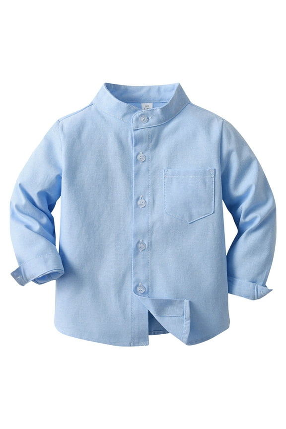 Toddler Kids Boys Girls Flannel Hooded Plaid Shirt Boys Short Sleeve Dress Shirts Kids Summer School Uniform Button Down Shirt Size for 6-7 Years,Light Blue
