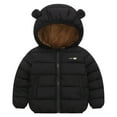 thumbnail image 1 of Ketyyh-chn99 Toddler Lightweight Cotton Jacket Baby Boy Girl Baseball Varsity Jacket Toddler Fleece Jacket Baby Boys Girls Hooded Zipper Warm Spring Autumn Outerwear Coat Size for 18-24 Months,Black, 1 of 4