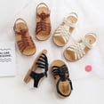 thumbnail image 1 of Ketyyh-chn99 Toddler Sandals Girl Girls Sandals Adjustable Buckle Casual Slides Sandals Open Toes Flat for Kids Toddler for 7,Brown, 1 of 3