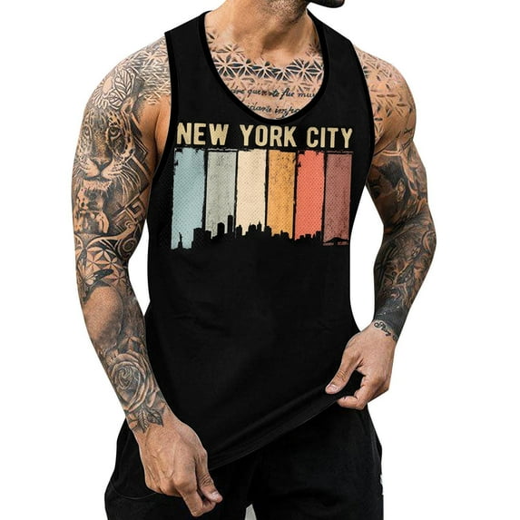 Ketyyh-chn99 Top Tank for Men ComfortSoft Mens Casual Knitted Tank Tops Crew Neck Sleeveless T Shirts Summer Beach Tops Orange,3XL