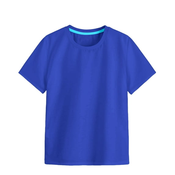 Ketyyh-chn99 Tops for Toddler Girls Children Short Sleeved T Shirt Tops Comfortable Breathable Fashionable Solid Color Tops Size for 9-10 Years,Blue