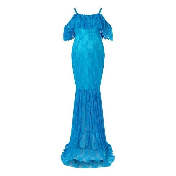 Ketyyh-chn99 Tulle Maternity Dress 2024 Summer Maternity Clothes Feeding Dress Maternity Dress Women Sleeveless Photoshoot Dress Blue,M