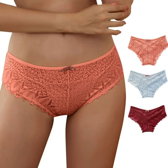 Ketyyh-chn99 Underwear for Women Seamless Silk Bikini Breathable Softs Hipster Panties 3 Pack Red,3XL
