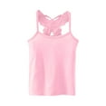 thumbnail image 1 of Ketyyh-chn99 V Neck T Shirts Girls Toddler Kids Girls Dance Tank Top Crop Tank Top Soild Back Butterfly Sleeveless Sports Dance Top Size for 2-3 Years,Pink, 1 of 3