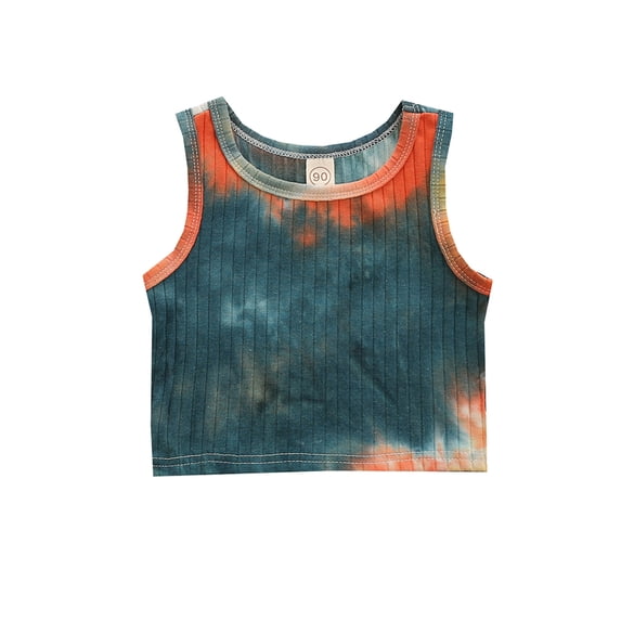 Ketyyh-chn99 Vest Tops for Teen Girls Toddler Kids Girls Dance Tank Top Crop Tank Top Tie Dye Sleeveless Sports Dance Top For Ballet Gymnastics Dancewear Size for 3-4 Years,Orange