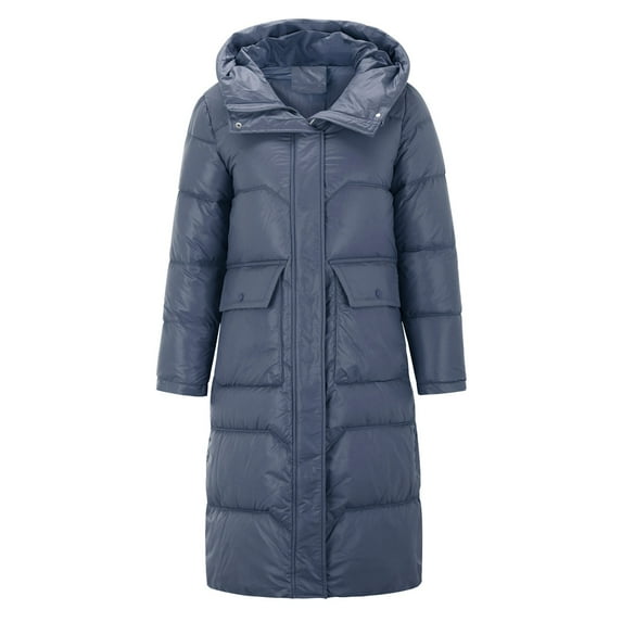 Ketyyh-chn99 Warm Winter Jacket Hooded Zip Up Thickened Long Jacket Maxi Parka Coat A,M