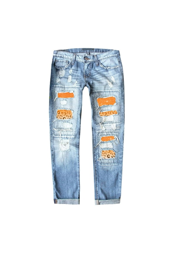 Wide Leg Jeans for Women Women's High Waist Seamed Skinny Jeans Orange,2XL