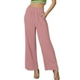 thumbnail image 1 of Ketyyh-chn99 Wide Leg Pants for Women Wide Leg Pants Casual Stretch Dress Pants Business Casual Work Pants with Pockets Pink,L, 1 of 5