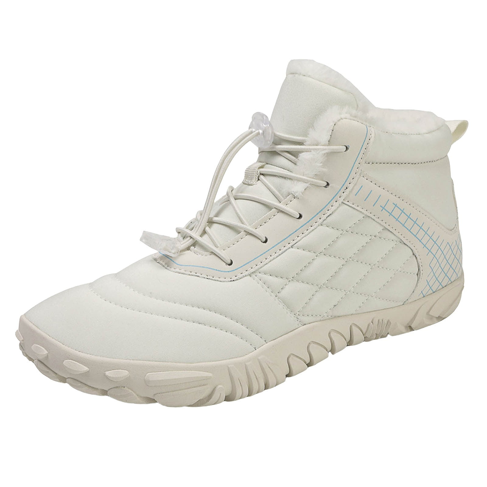 Ketyyh-chn99 Winter Barefoot Hiking Boots Golf Shoes Men's Women's Winter Barefoot Hiking Boots Warm Snow Boot Slip On Barefoot Boots White,7.5
