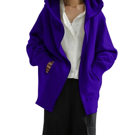 Ketyyh-chn99 Winter Coat Women Casual Winter Workwear Solid Jacket Coat Purple,3XL