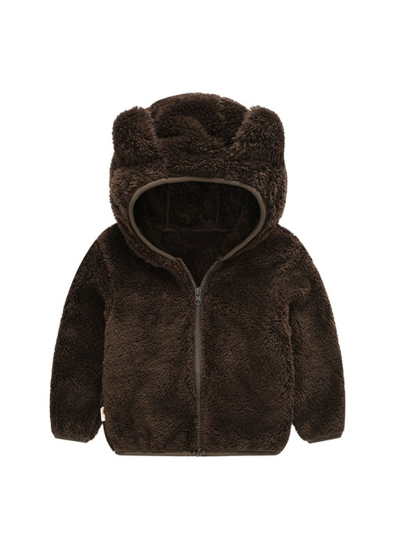 Ketyyh-chn99 Winter Coats for Toddler Kids Baby Boys Girls Outdoor Windproof Baby Coat Kids Hooded Outerwear Toddler Jacket Boys Coat&jacket Brown,2-3 Years