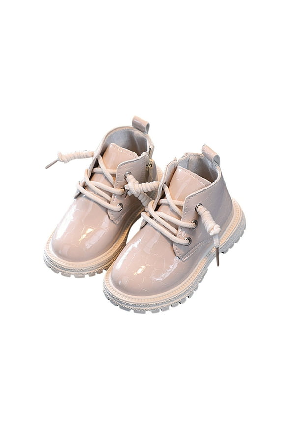 Winter Shoes Lug Combat Boots Girls Lace up Boots White,26