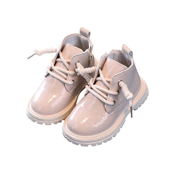 Ketyyh-chn99 Winter Shoes Lug Combat Boots Girls Lace up Boots White,28