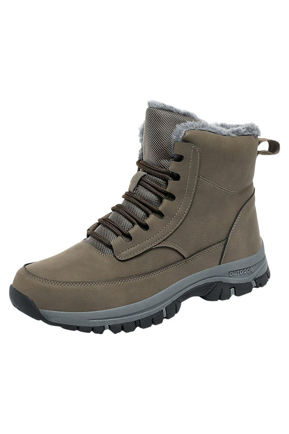 Winter Shoes for Men Running Shoes Waterproof Steel Toe Boots for Men Work Boots Lightweight Sneaker Non-slip Boots Khaki,9