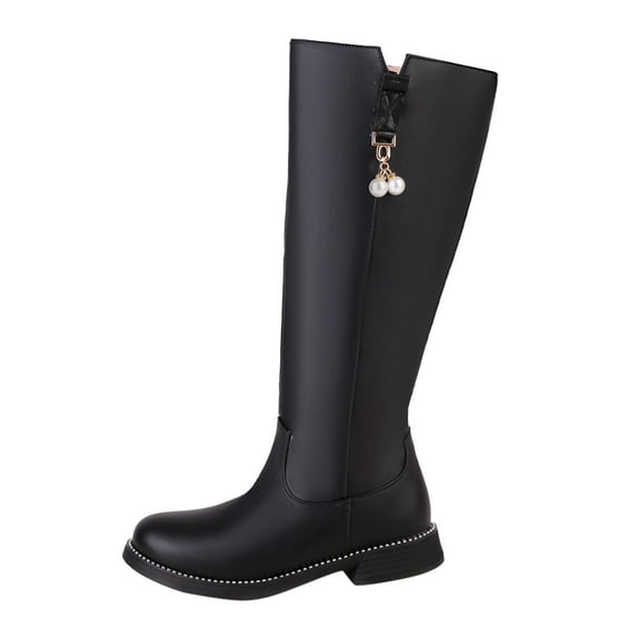 Ketyyh-chn99 Women Boots Knee High Boots Winter Snow Boots Zipper Closure Boots Black,40