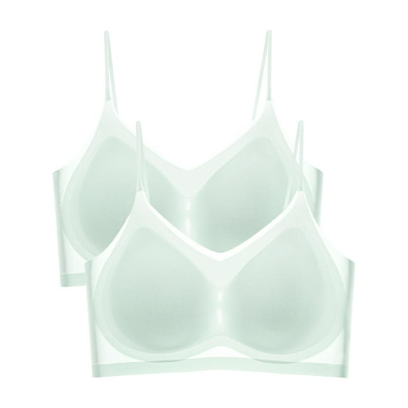 Ketyyh-chn99 Women Bras Smoothing Wireless Lightly Lined Comfort Bra 2PC Blue,M