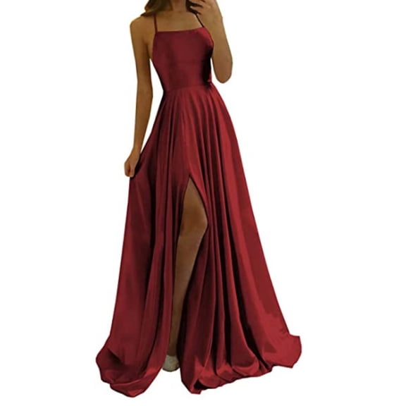 Ketyyh-chn99 Women Dresses Cocktail Dress Formal Maxi Long Dress Plus Size Party Maxi Gowns Elegant Dress Wine,M